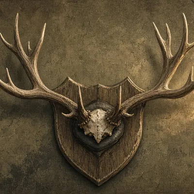 Illustration of antler mount plaque kit