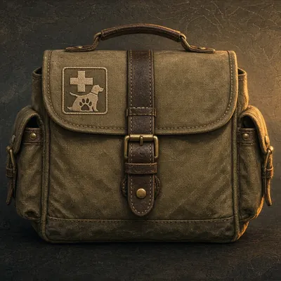 Illustration of dog first-aid kit