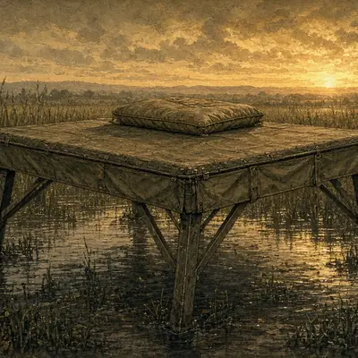 Illustration of dog stand / blind platform
