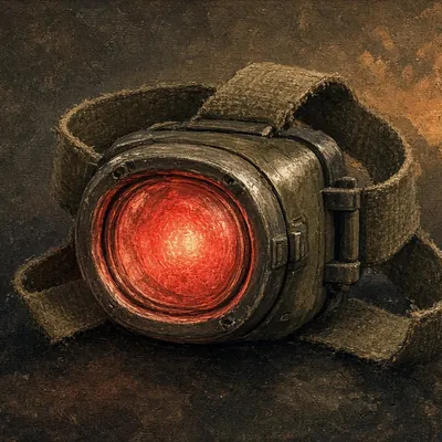 Illustration of headlamp + spare batteries