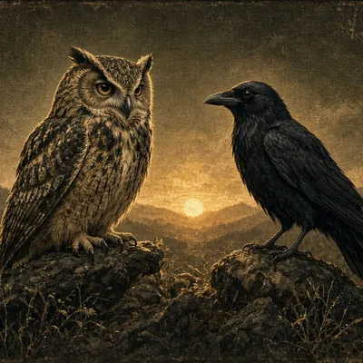 Illustration of locator calls (owl / crow)