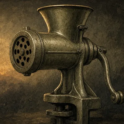 Illustration of meat grinder