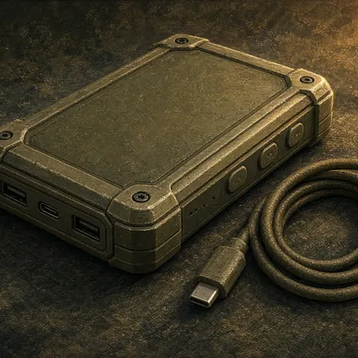 Illustration of phone + power bank