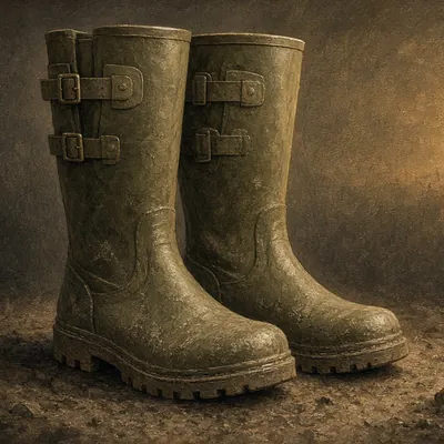 Illustration of rubber knee boots