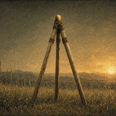 Illustration of shooting sticks / bipod