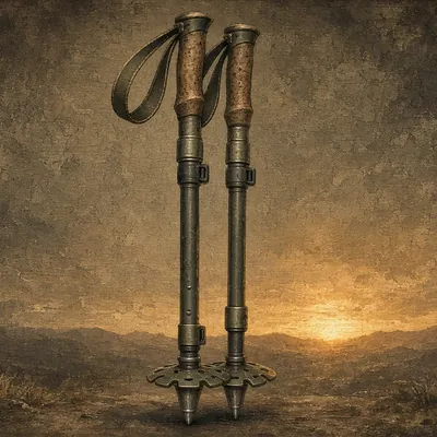 Illustration of trekking poles